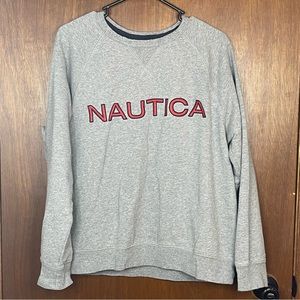 Nautica Casual Grey Woman’s Crewneck Pullover Size Large